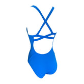 Bright blue Girls Chlorine Proof One Piece back strap's. Australian Made